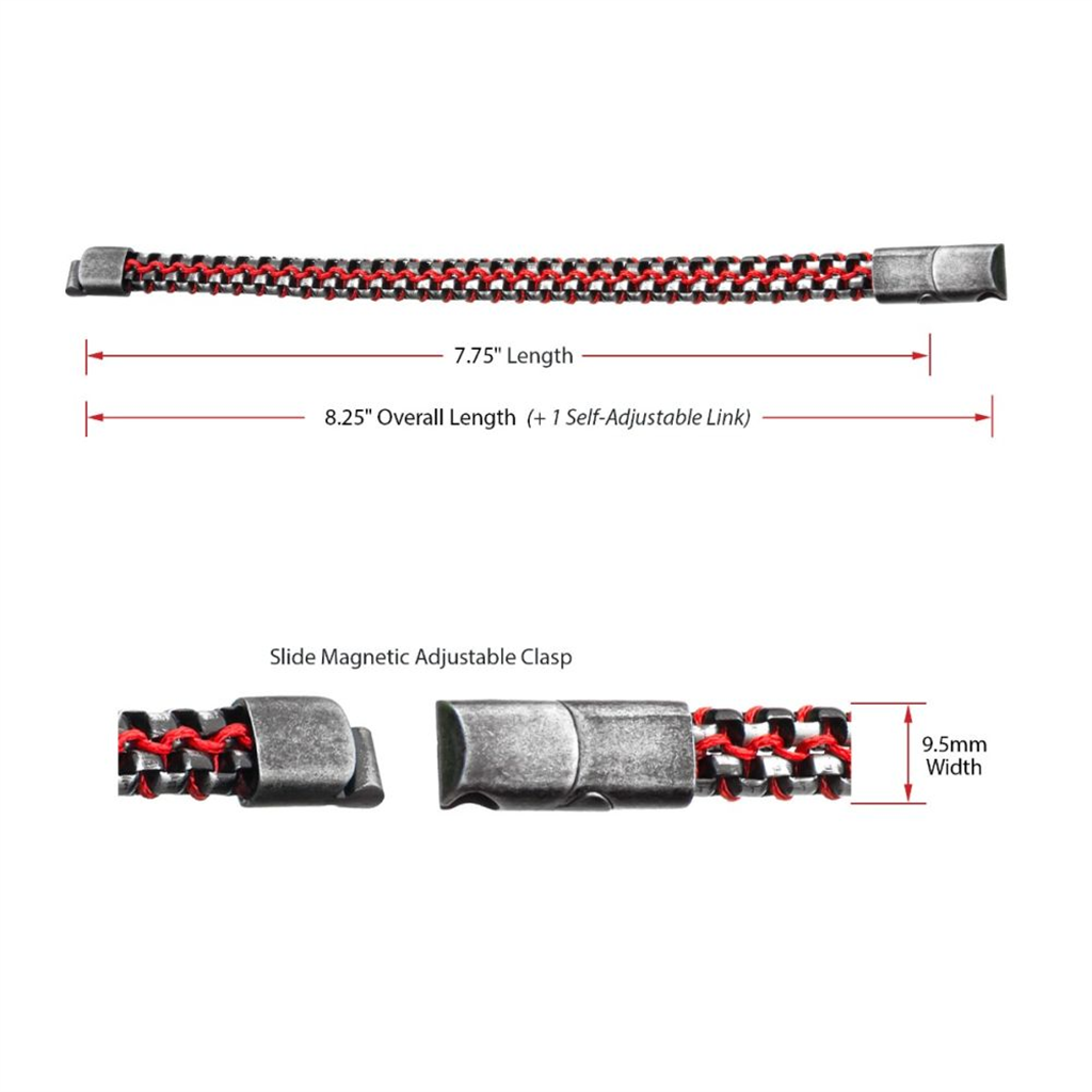 Allegiance Stainless Steel Bracelets with Red Wax Cord