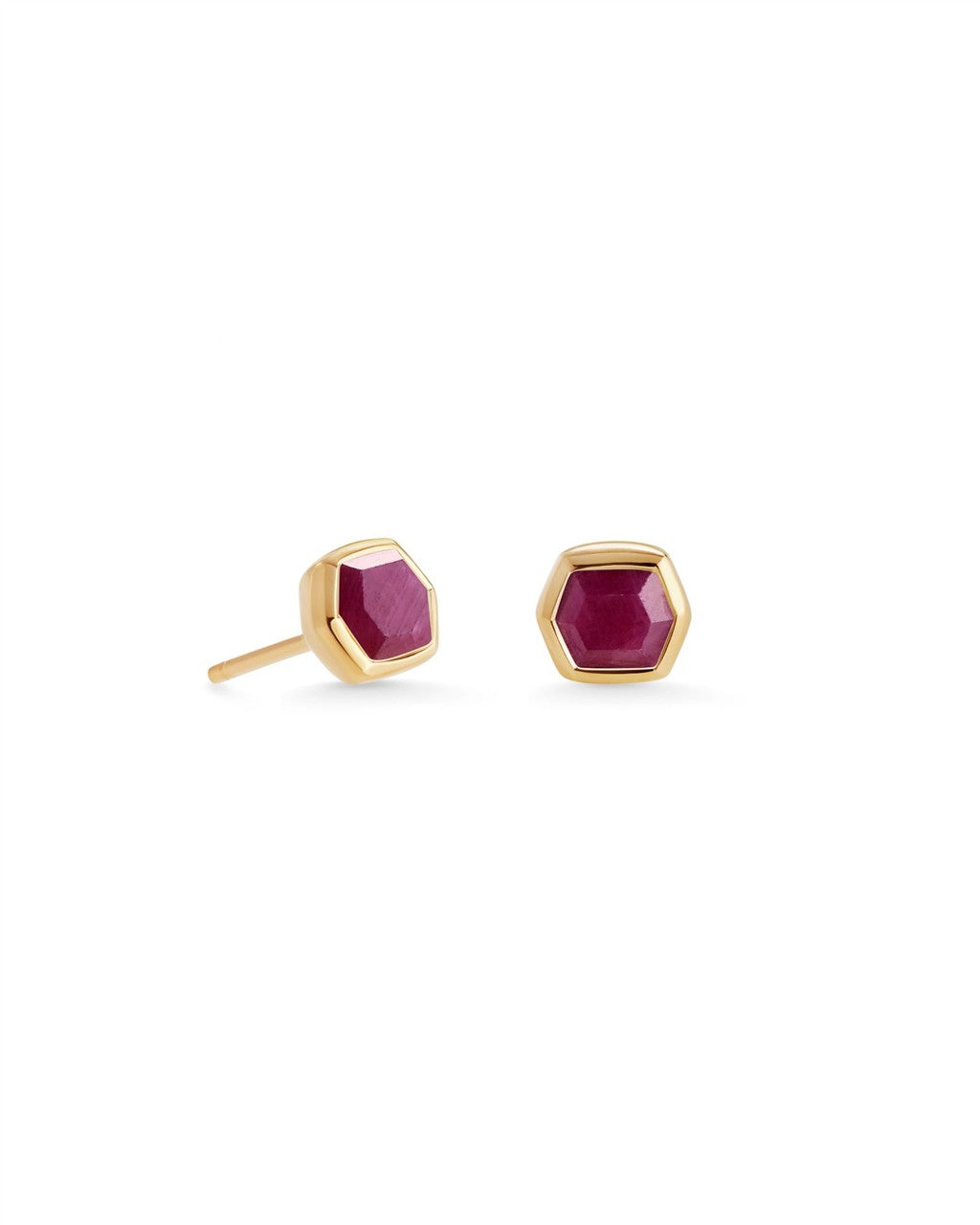 DAVIE STUD EARRINGS 18K GOLD VERMEIL RUBY