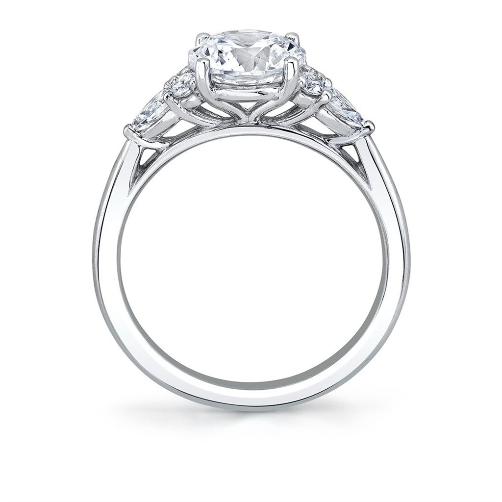 Round Cut Multi Side Stone Engagement Ring - Hermoine