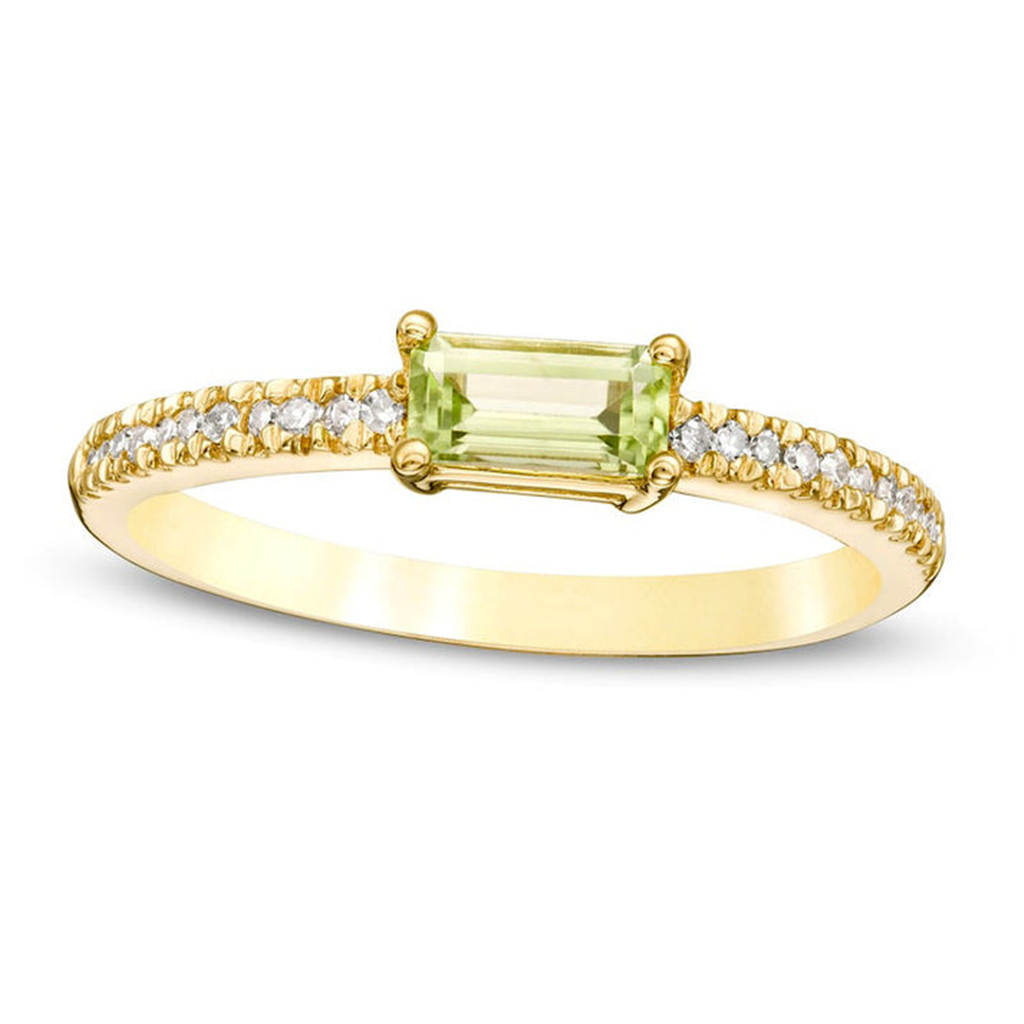 Peridot Diamond Ring