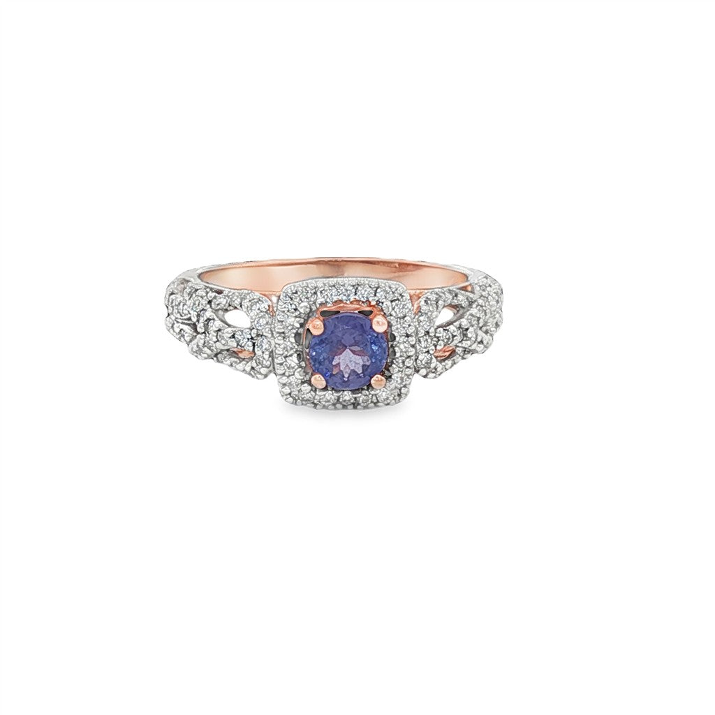 Estate Tanzanite & Diamond Ring