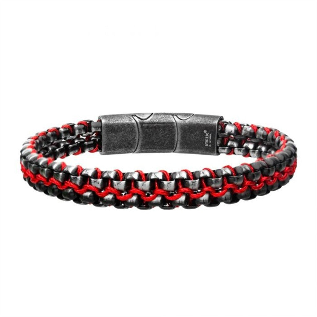 Allegiance Stainless Steel Bracelets with Red Wax Cord