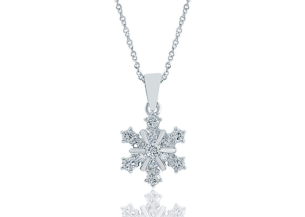 Diamond Snowflake Pendant Necklace