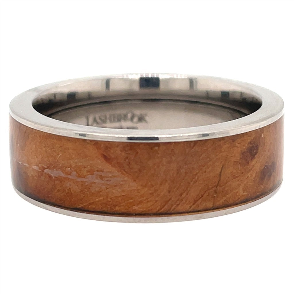 Trillium Inlay Titanium with Polish Finish and Thuya Burl Inlay