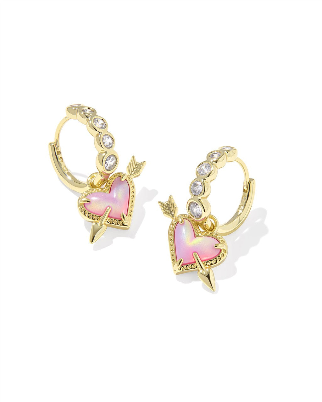 ARI HEART ARROW HUGGIE EARRINGS