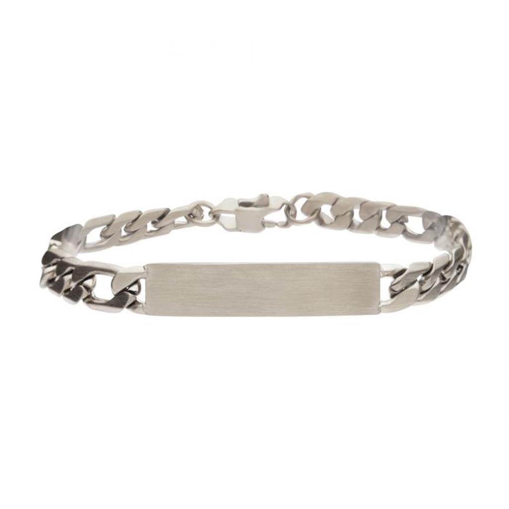 Men's Engravable Steel Curb Chain Bracelet