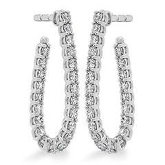 18K White Gold Hearts on Fire Signature Pear Shape Hoops