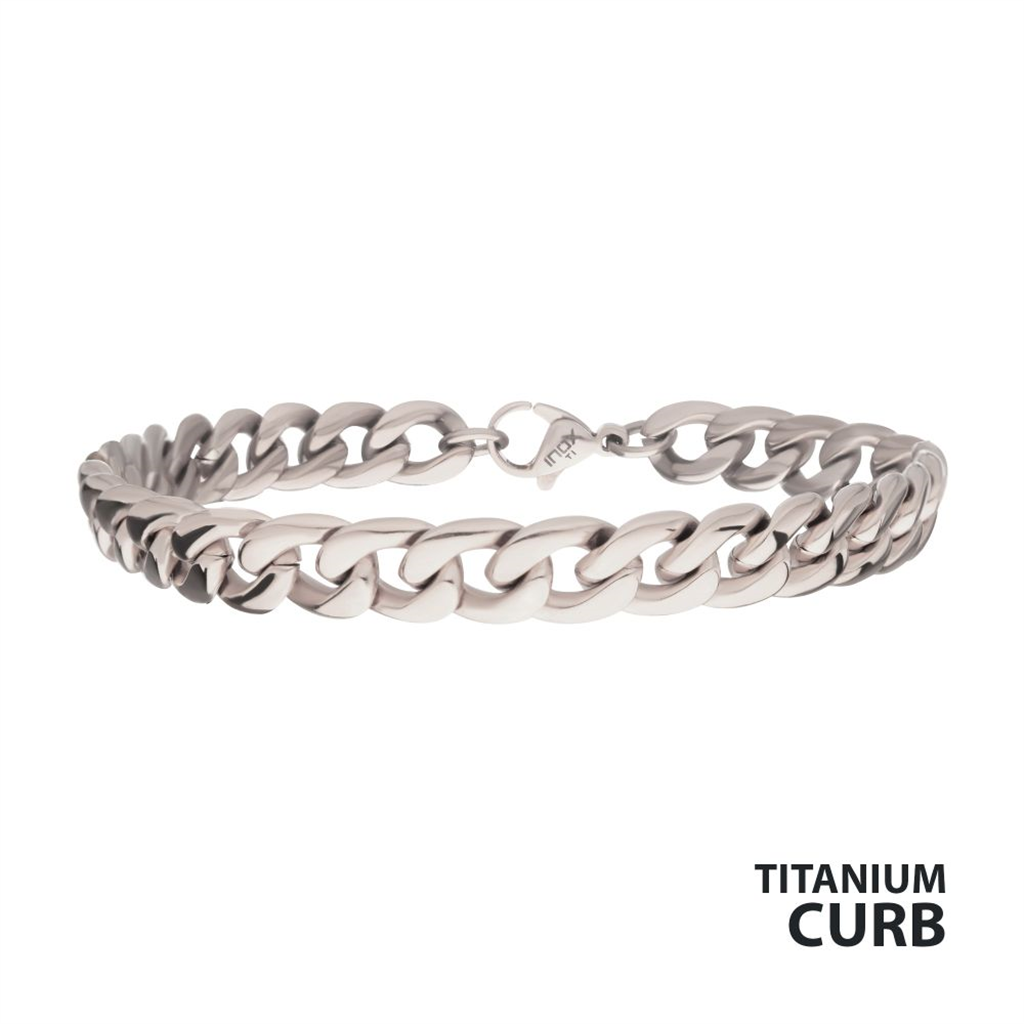 Mens Titanium Curb Chain Bracelet
