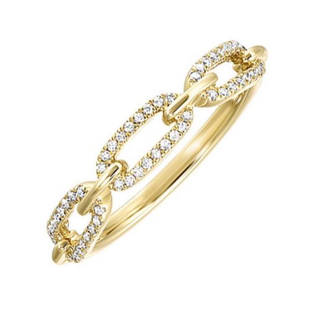 10K Yellow Gold Diamond Paperclip Ring
