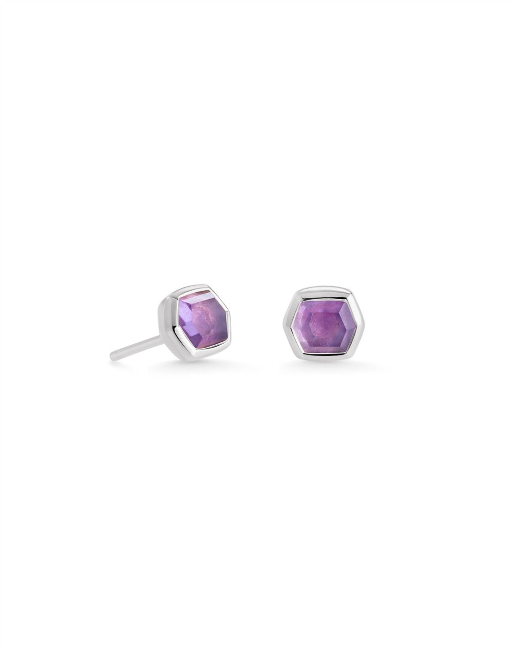 DAVIE STUD EARRINGS STERLING SILVER AMETHYST