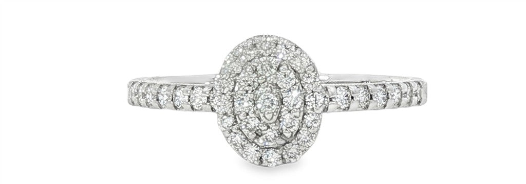14K White Gold Diamond Engagement Ring