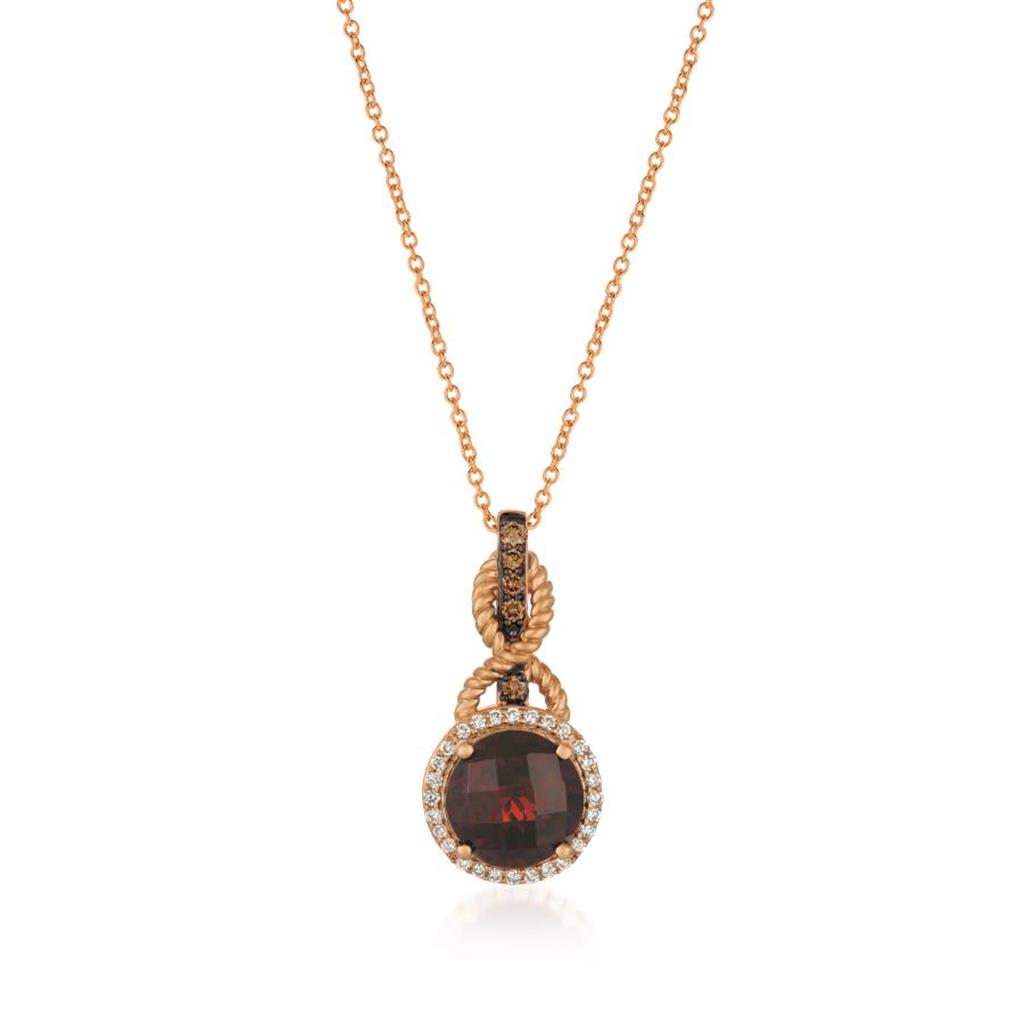 Le Vian Chocolatier® Pendant featuring Pomegranate Garnet™ Chocolate Diamonds® , Vanilla Diamonds®
