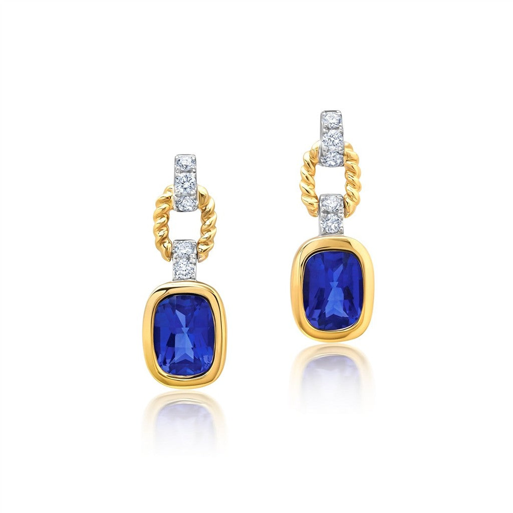 Chatham Blue Sapphire Earrings
