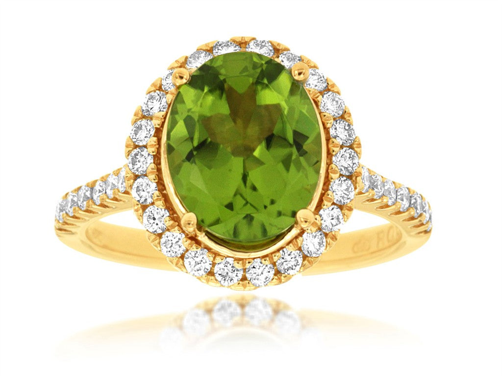 Peridot & Diamond Ring