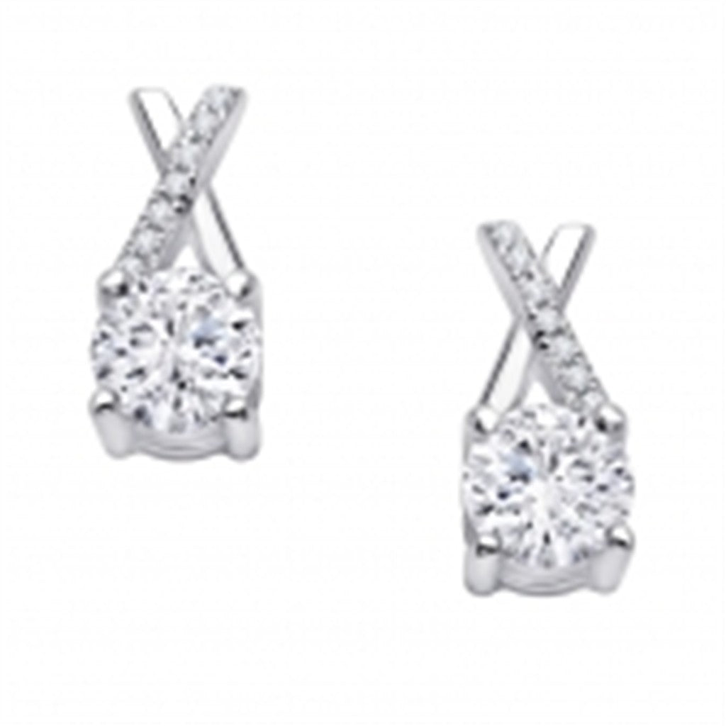 Simulated Diamond "X" Earrings