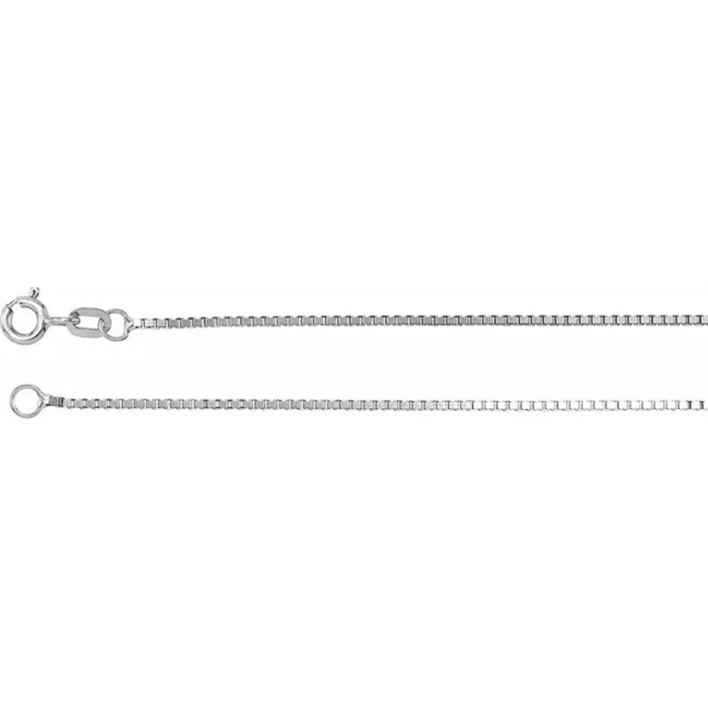 14K White Gold Box Chain