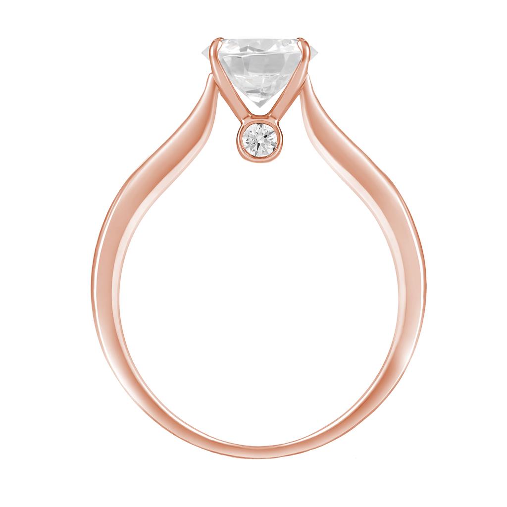 14K Rose Gold Solitaire Diamond Engaagement Ring