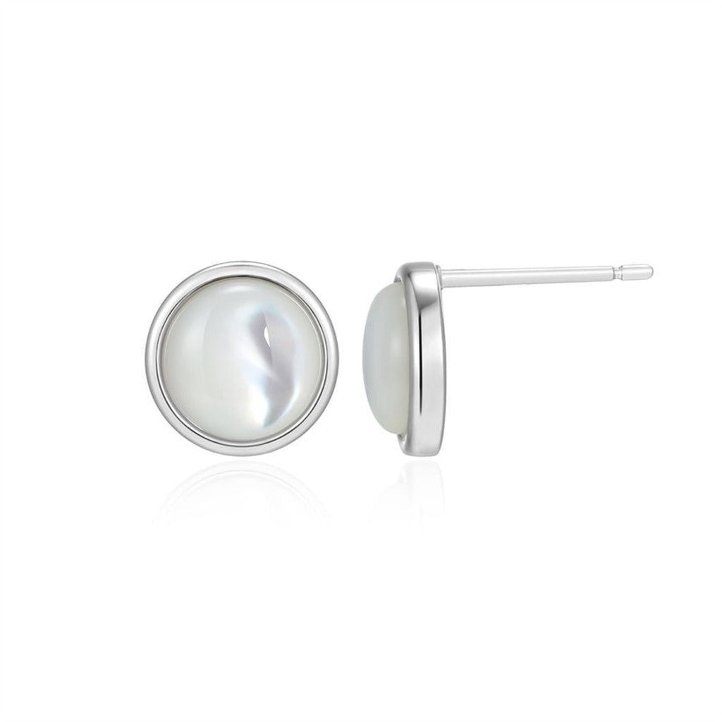 ELLE Lustre Button Mother of Pearl Stud Earrings