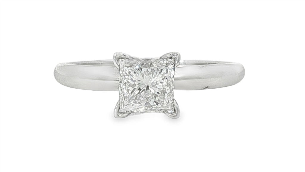 14K White Gold Solitaire Engagement Ring