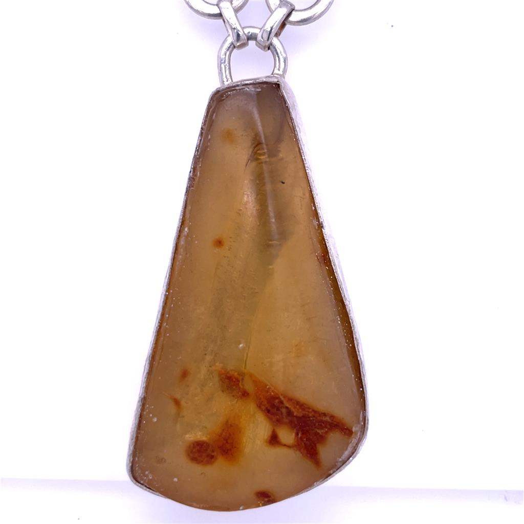 Sterling Silver Amber Pendant