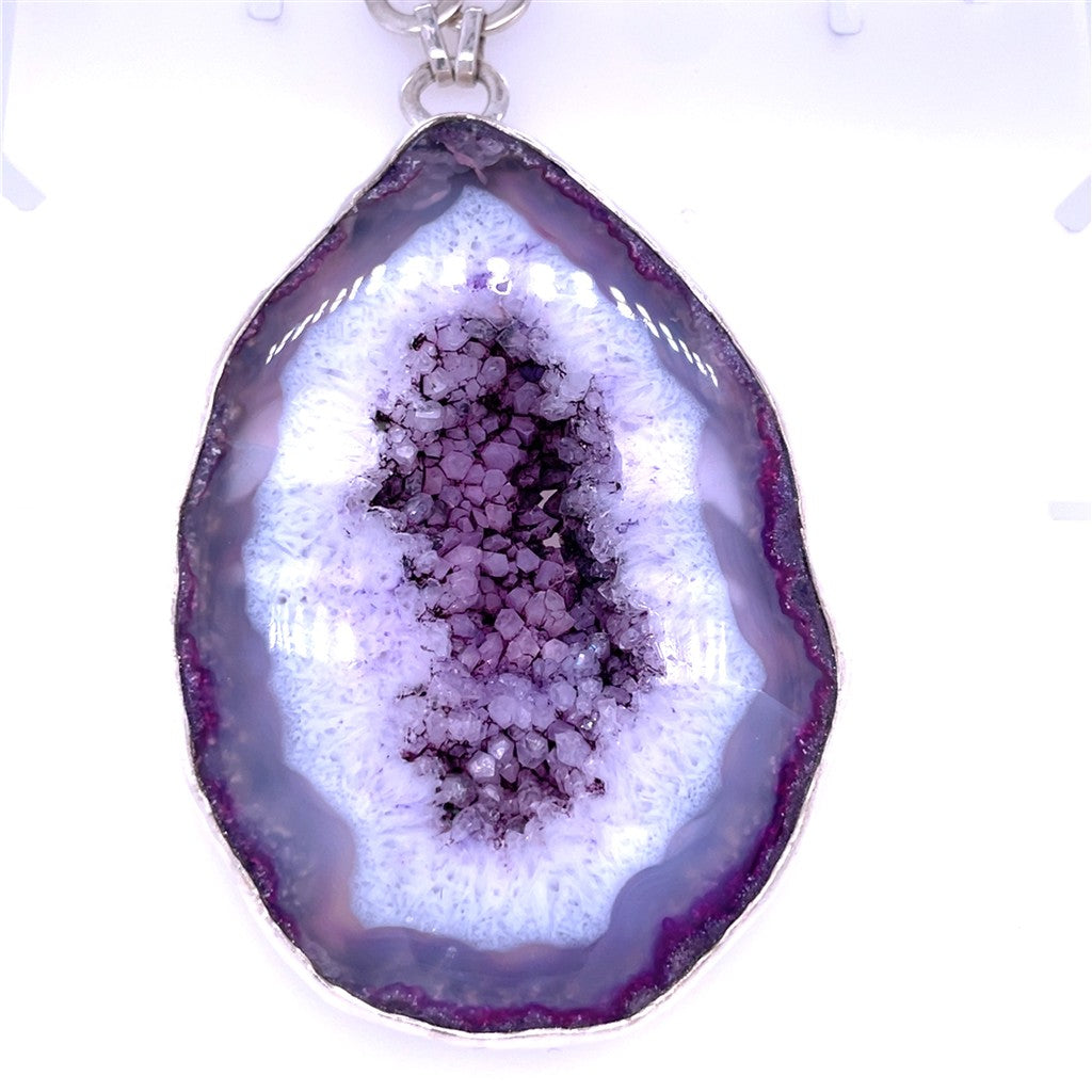 Sterling Silver Grape Agate Necklace