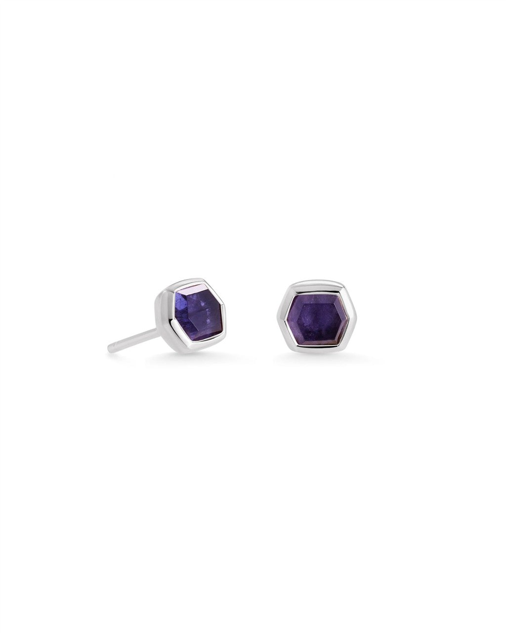 DAVIE STUD EARRINGS STERLING SILVER IOLITE