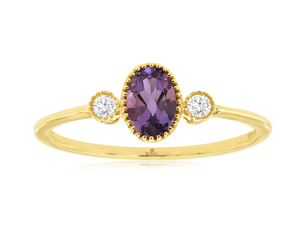 Amethyst and Diamond Ring
