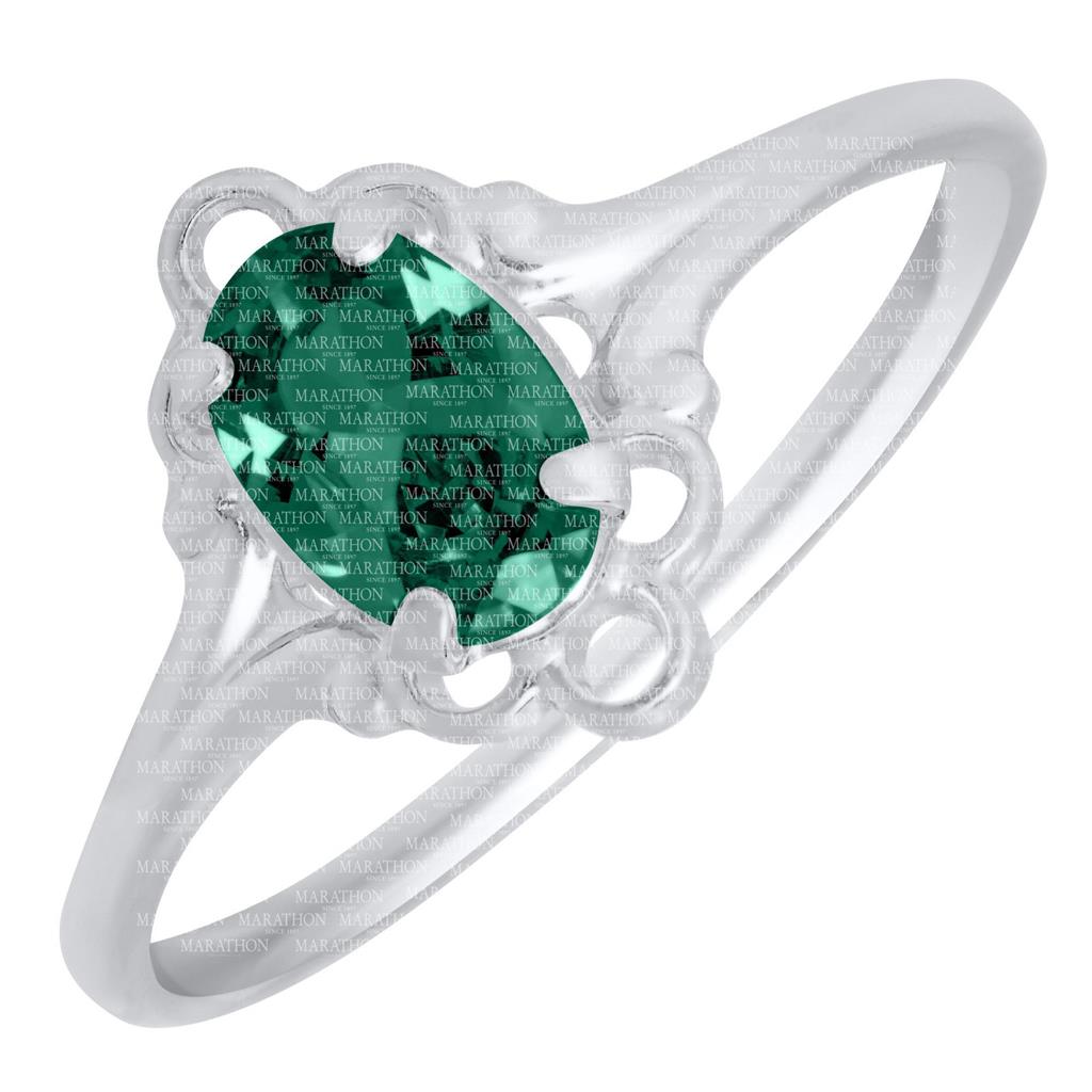 SS May Birthstone Ring