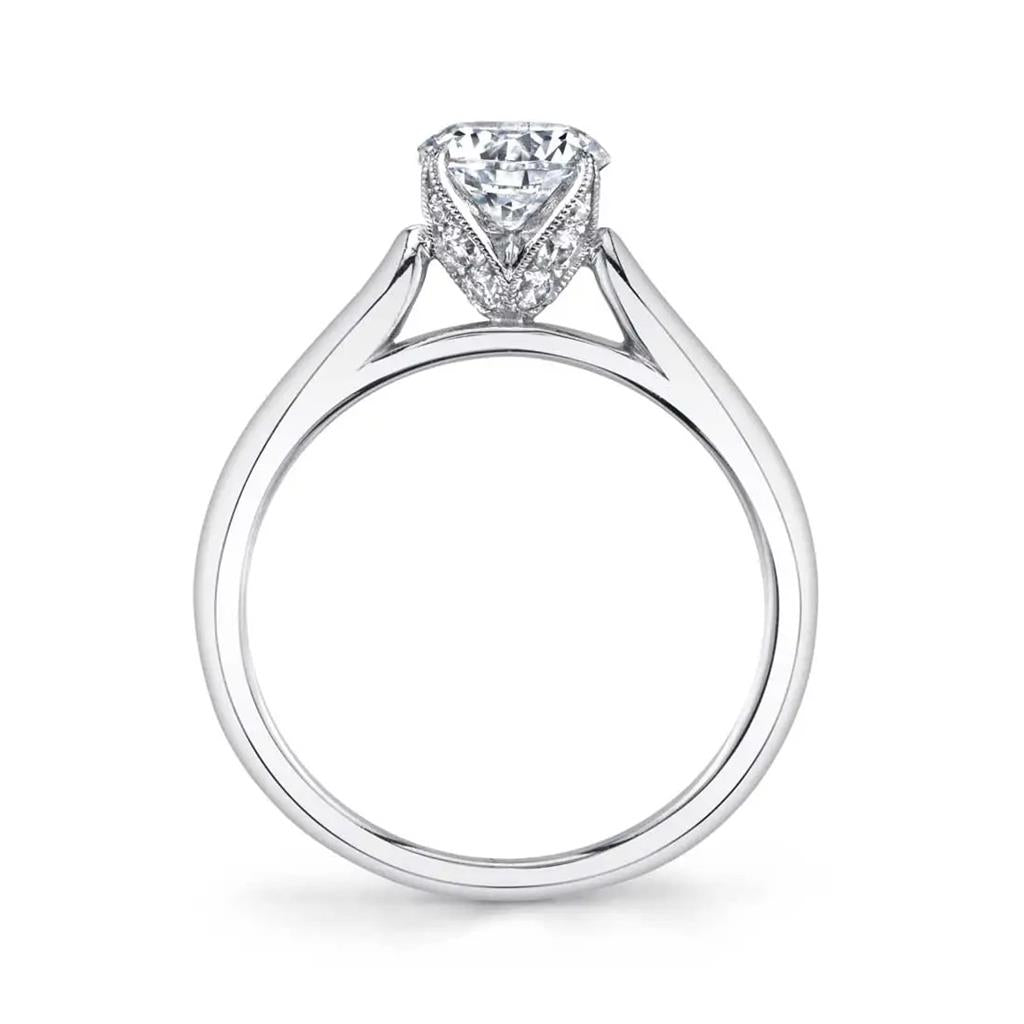 Round Cut Modern Solitaire Engagement Ring - Aubree