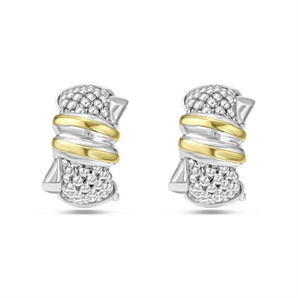 Silver & 18K Gold Prosecco Knot Half Moon Earrings