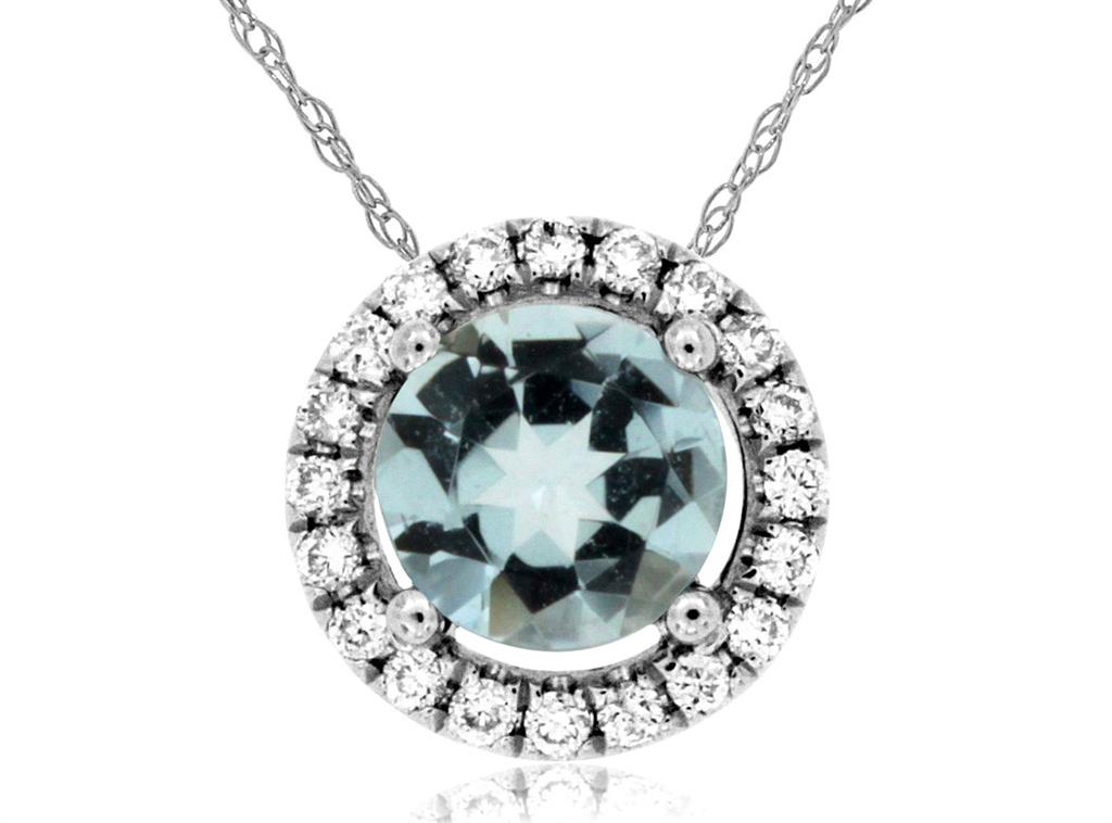 Aquamarine & Diamond Pendant