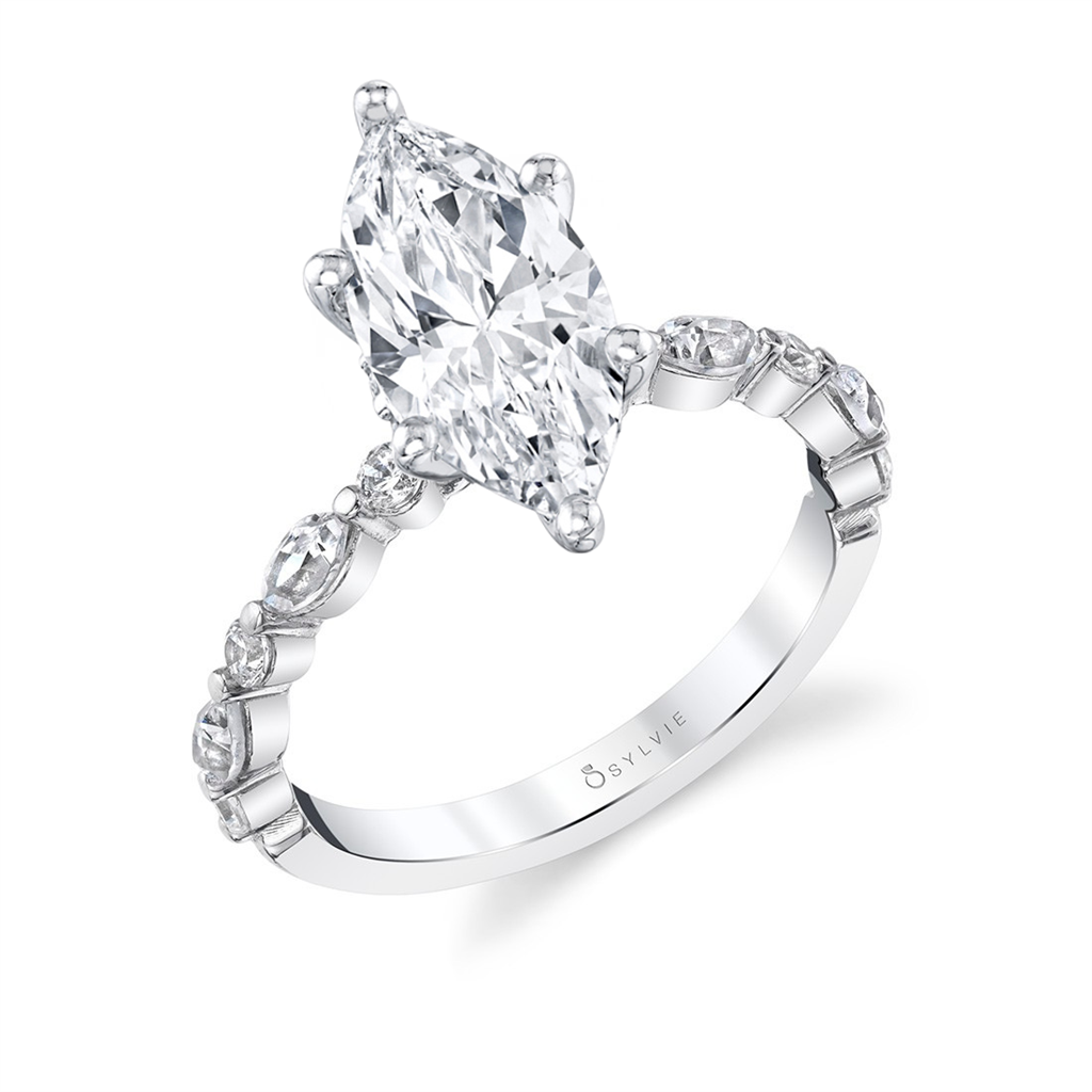 Marquise Shaped Unique Engagement Ring