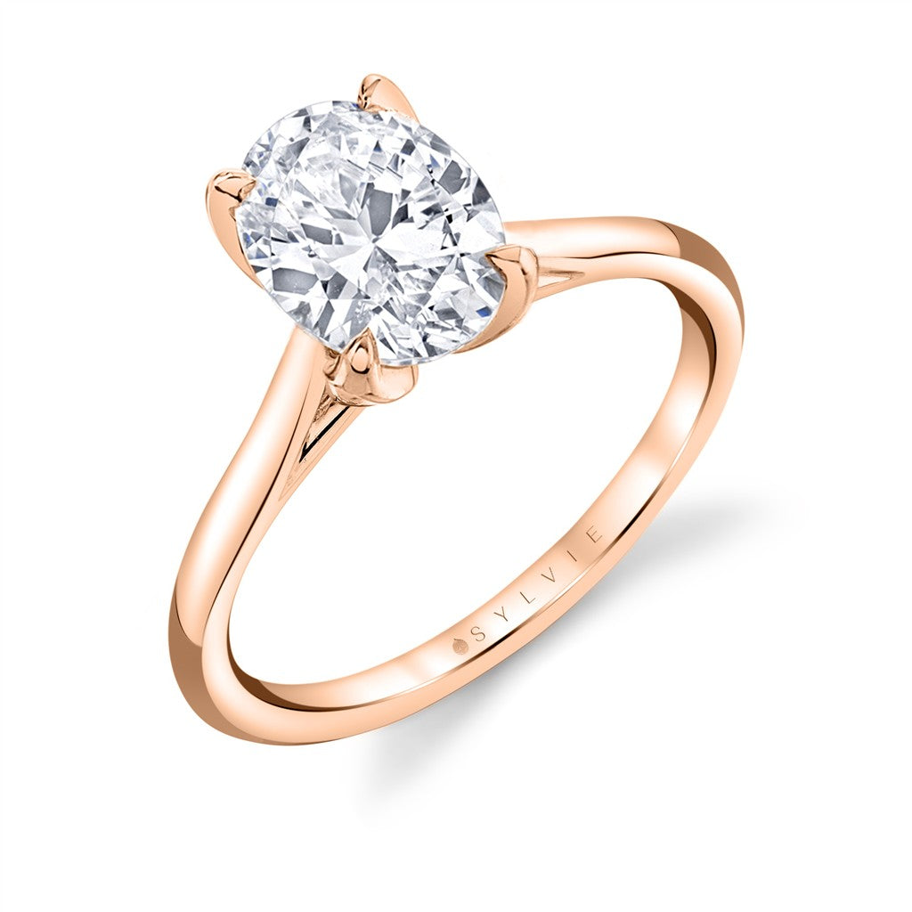 Tulira Solitaire Engagement Ring with Petal Prongs and a Peek-a-boo Diamond - Billie