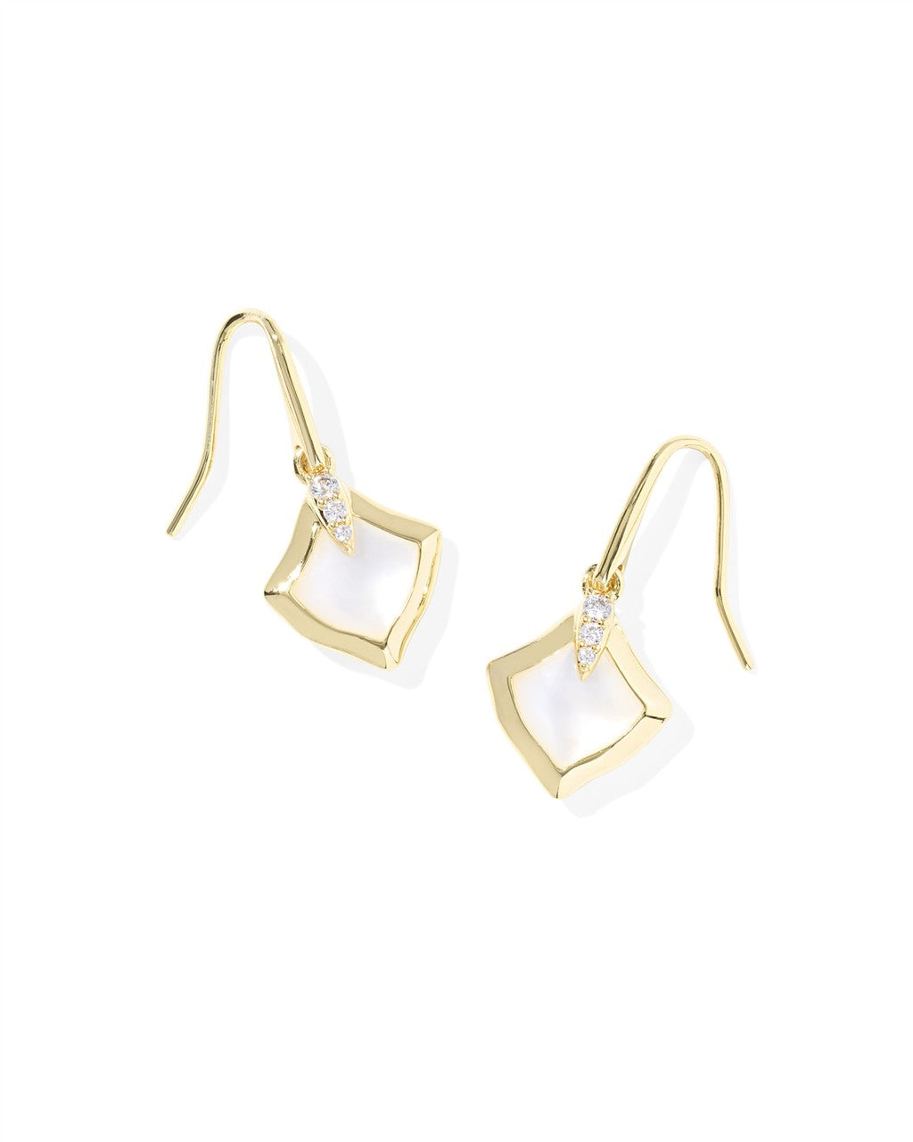 JOELLE SMALL DROP EARRINGS GOLD IVORY MOTHER OF PEARL