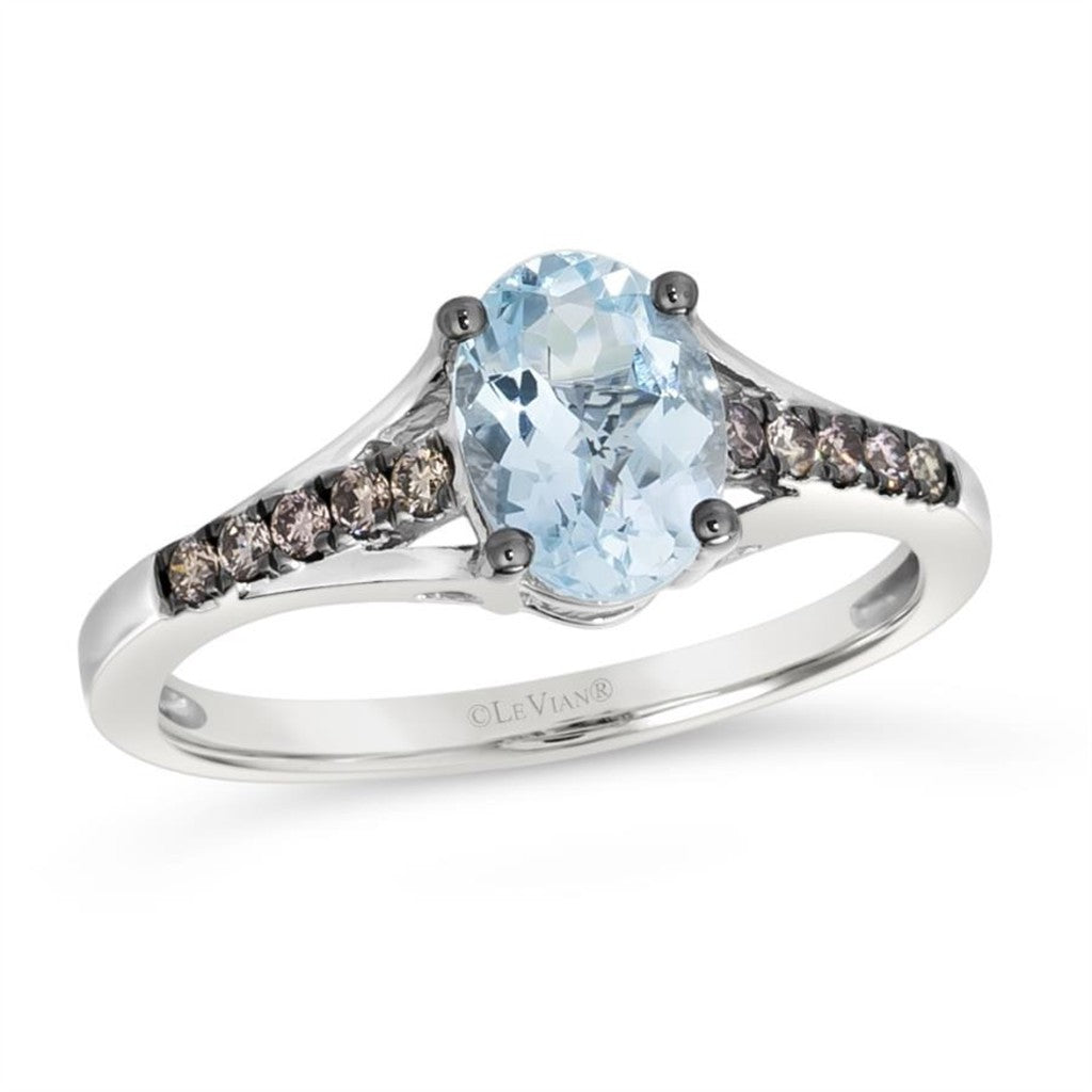 Aquamarine and Diamond Ring