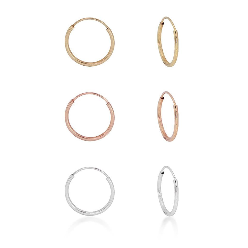 Tri-color Gold Hoops