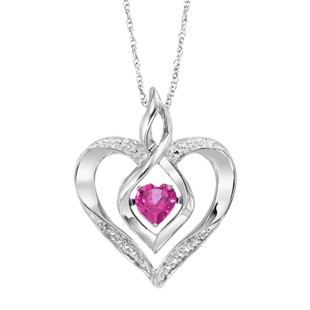 Rhythm of Love Created Pink Tourmaline and Diamond Pendant