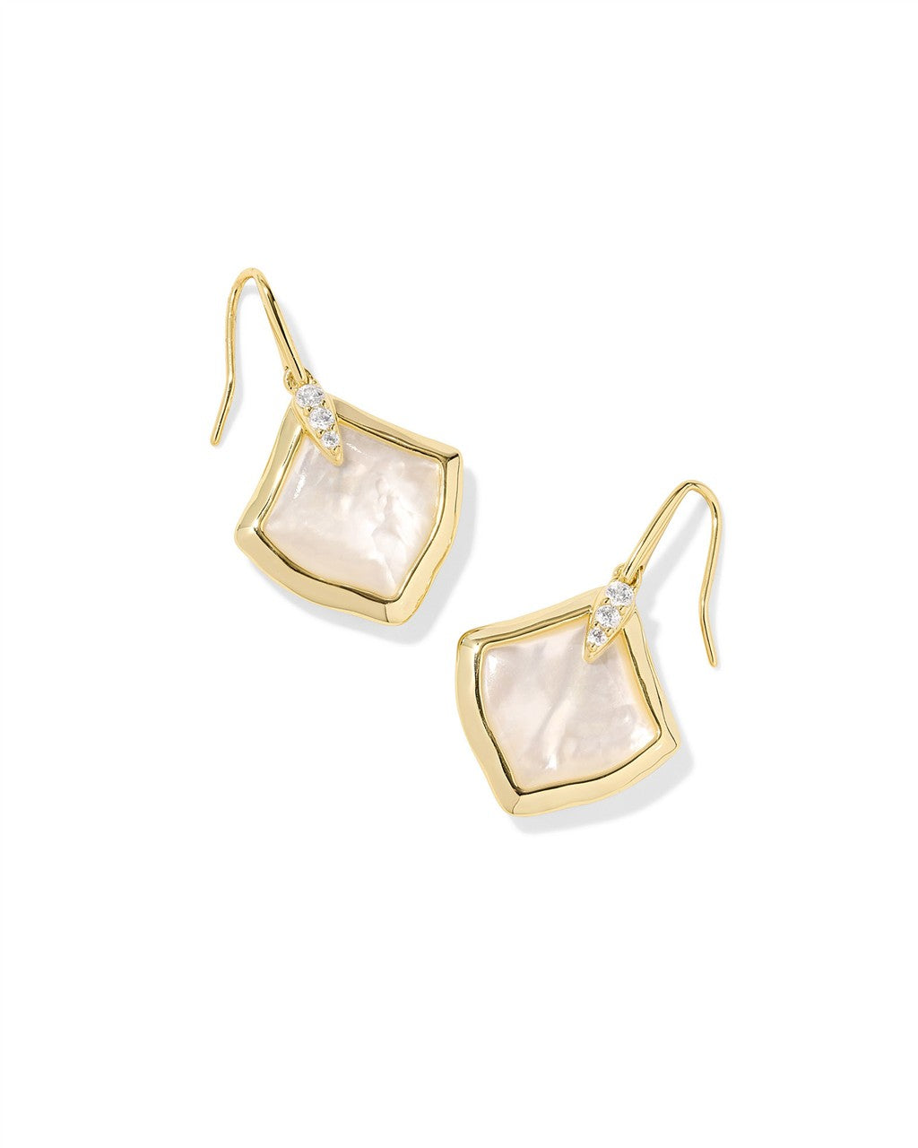 JOELLE DROP EARRINGS GOLD IVORY MOTHER OF PEARL