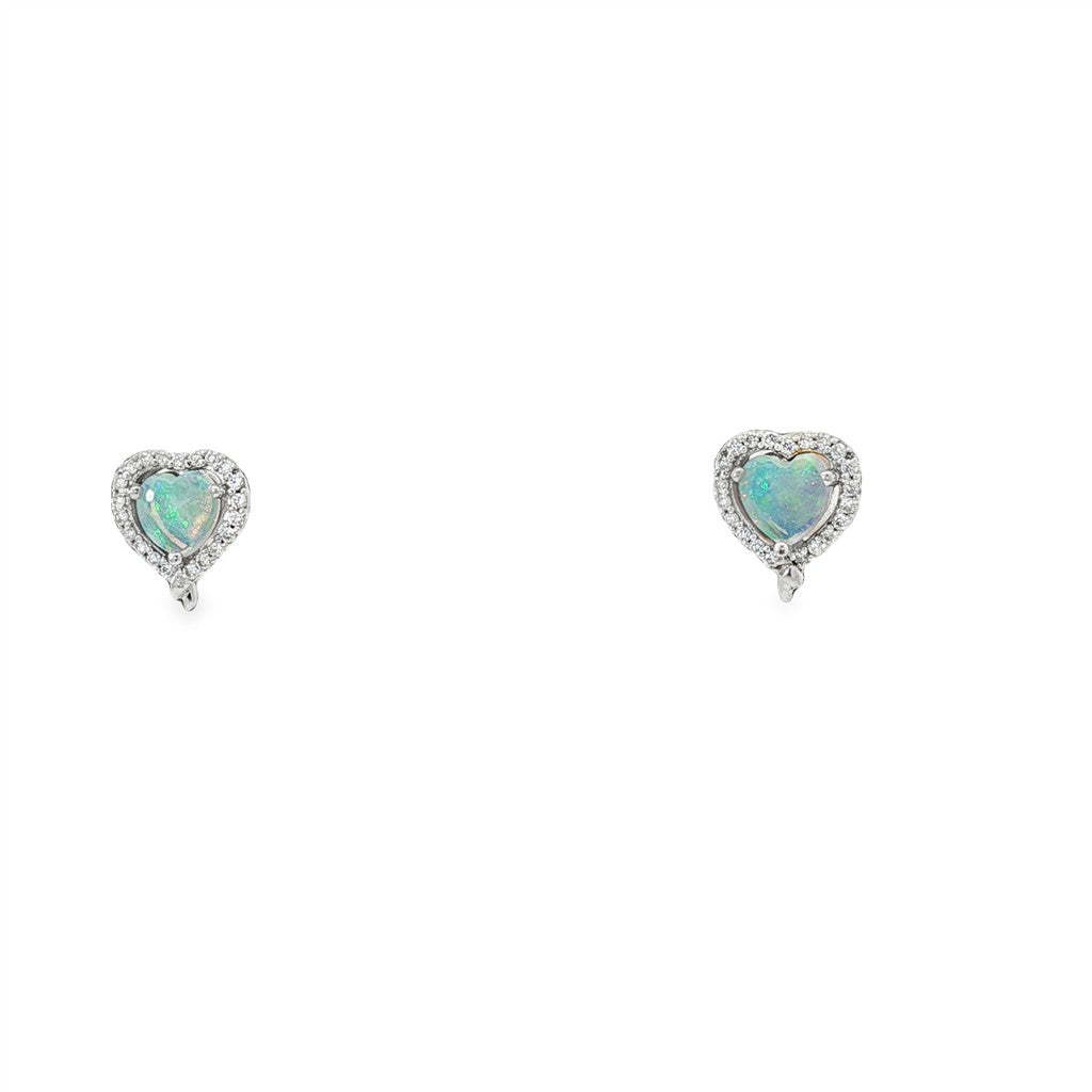 Estate Diamond and Opal Earrings