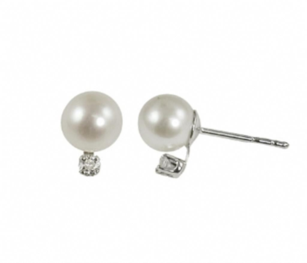 Imperial Pearl & Diamond Earrings