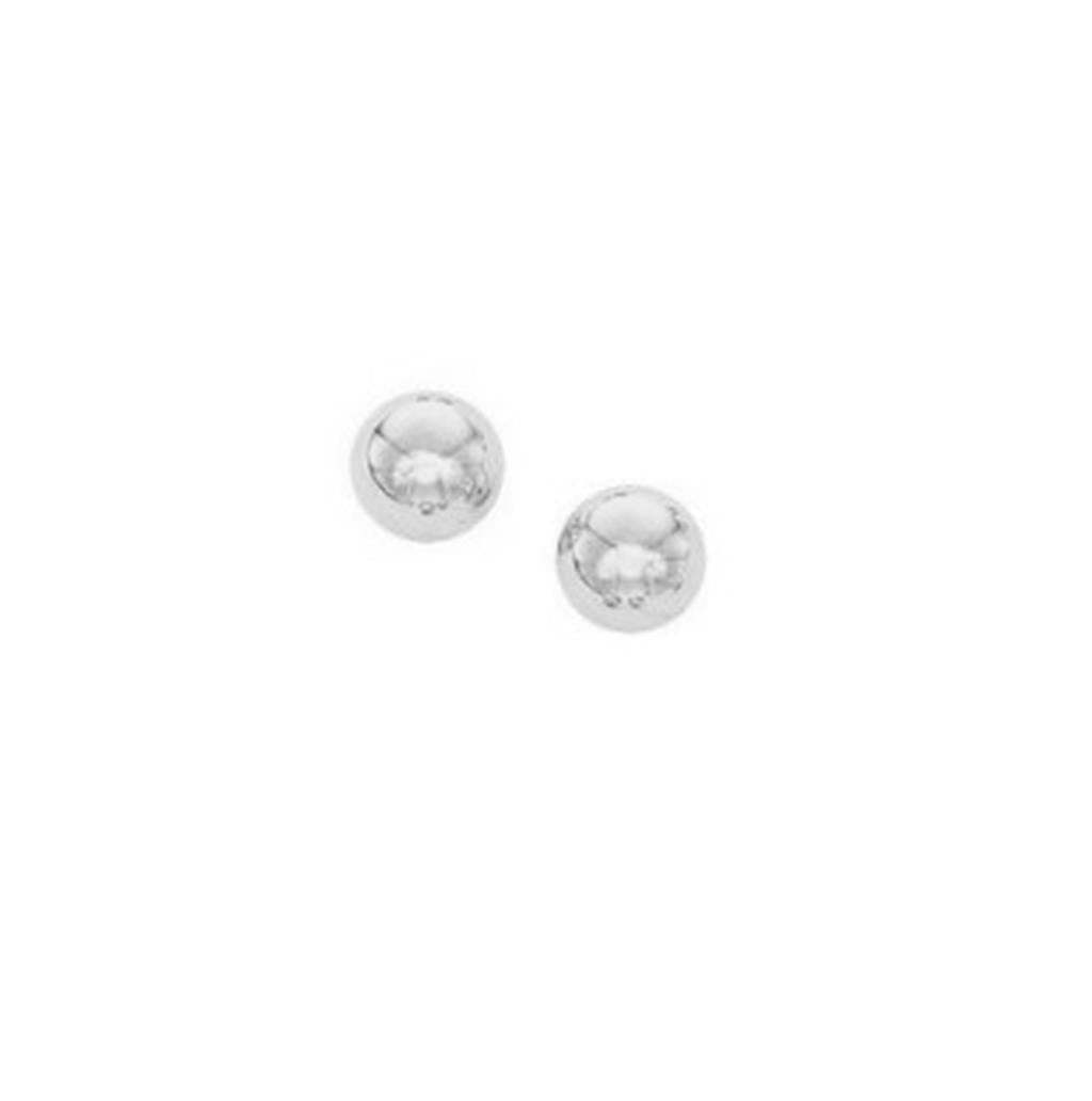 14K White Gold Ball Stud Earrings