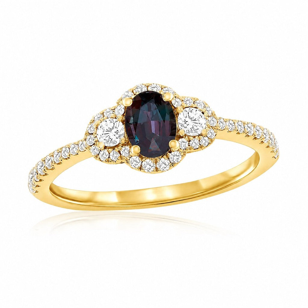Alexandrite and Diamond Ring