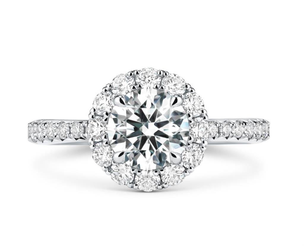 Hearts on Fire Vela Halo Diamond Engagement Ring