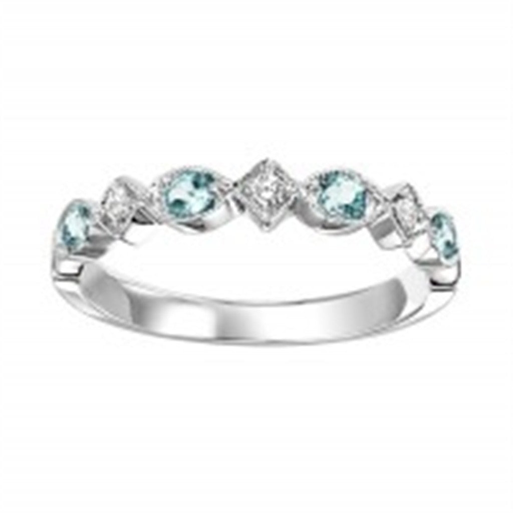 Blue Topaz & Diamond Ring