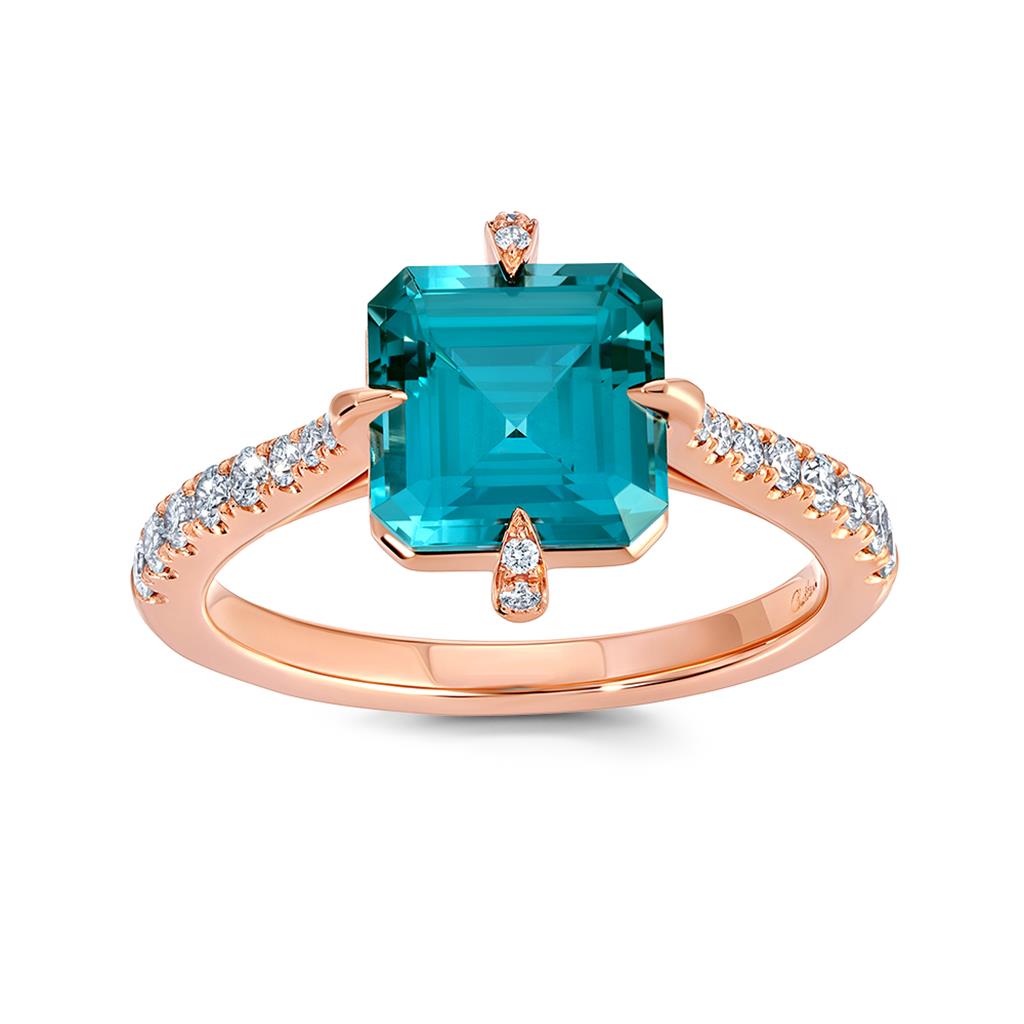 Chatham Paraiba Spinel & Diamond Ring