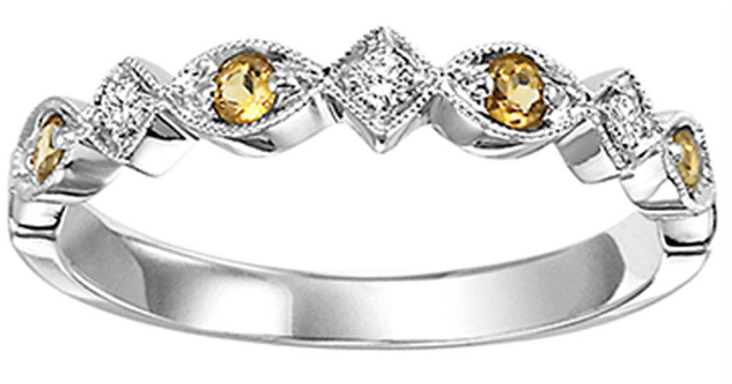 Citrine and Diamond Ring