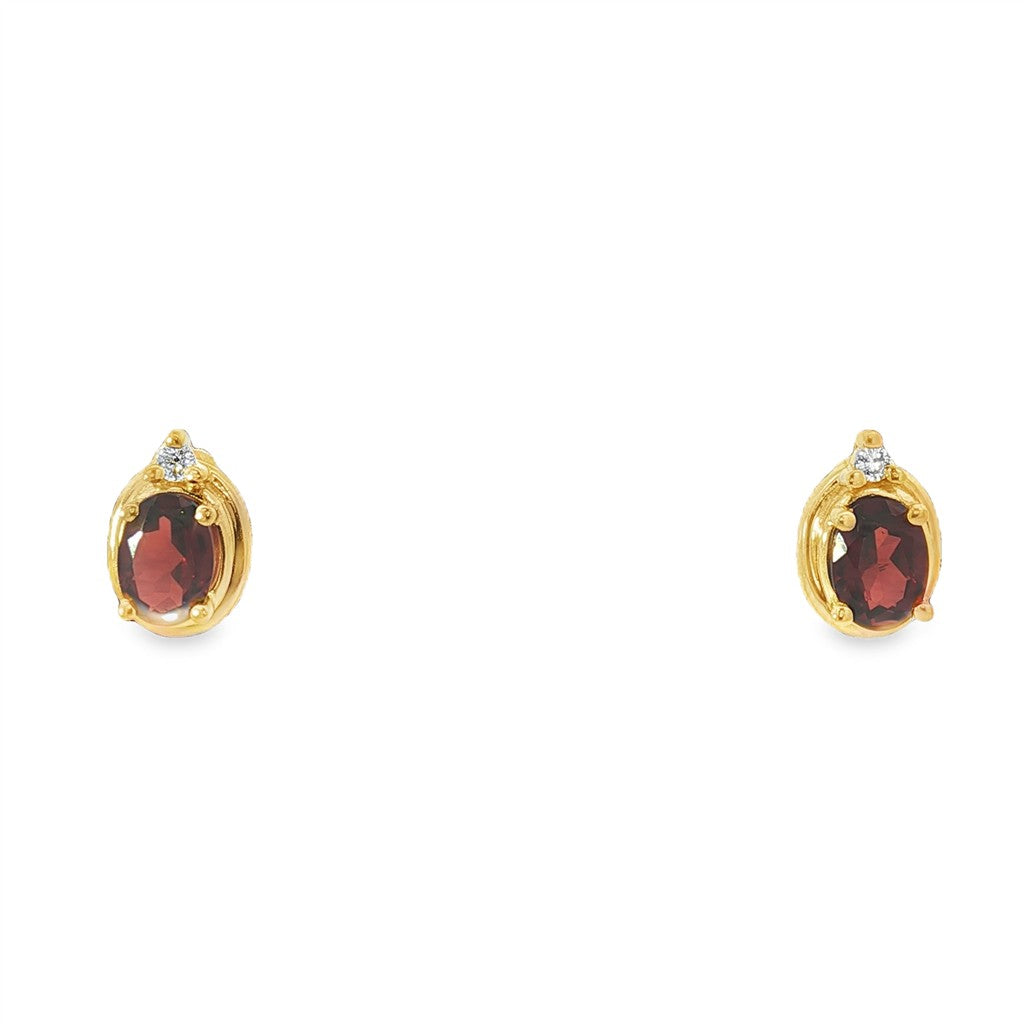 Garnet and Diamond Earrings