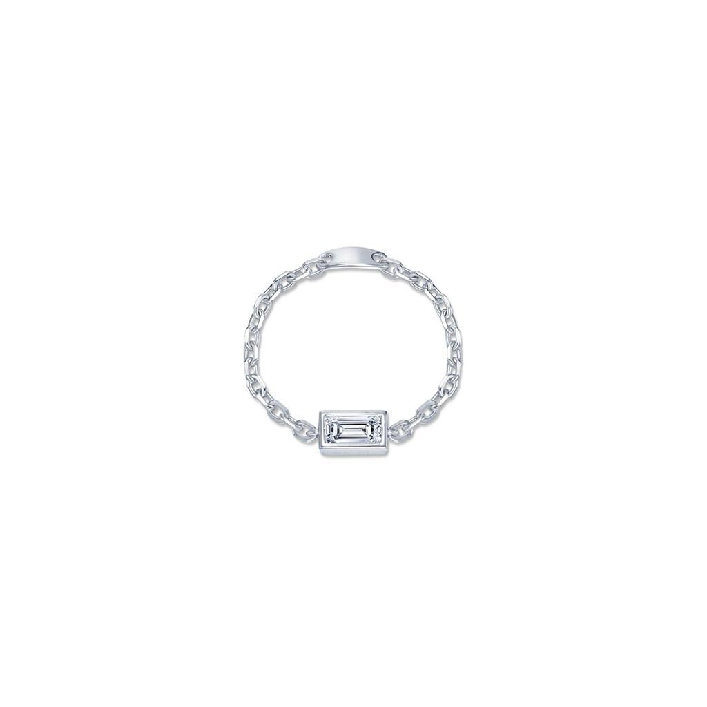 Emerald-Cut Bezel-Set Chain Ring