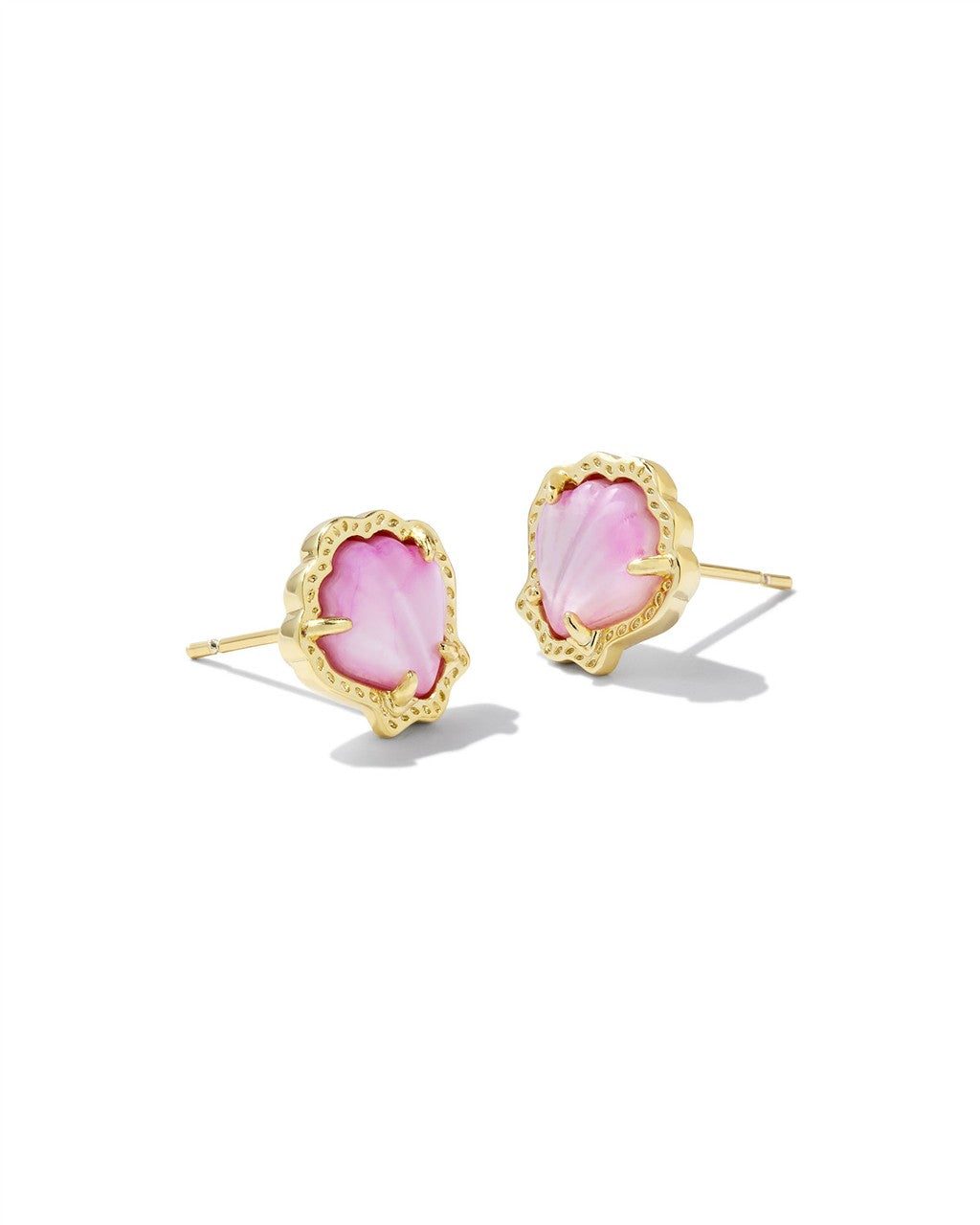 BRYNNE SHELL STUD EARRINGS GOLD BLUSH IVORY MOTHER OF PEARL