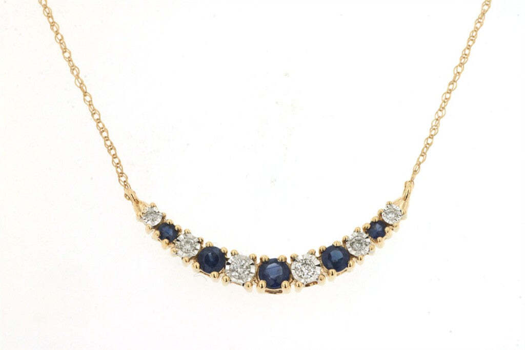 Duplicate Title: Sapphire & Diamond Pendant | 840.00 | Sapphire & Diamond Pendant